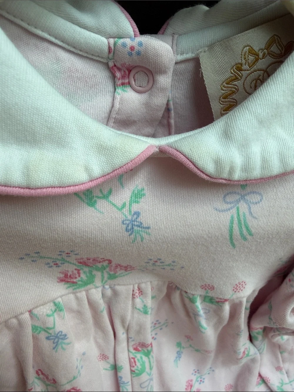 The Beaufort Bonnet Company Pink Floral Peter Pan Collar One-Piece